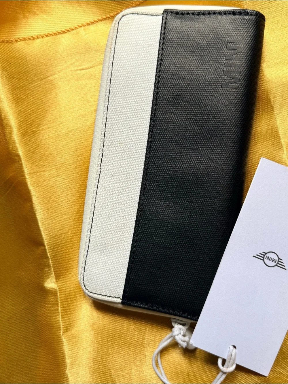 BMW Black and White Zip-Around Wallet